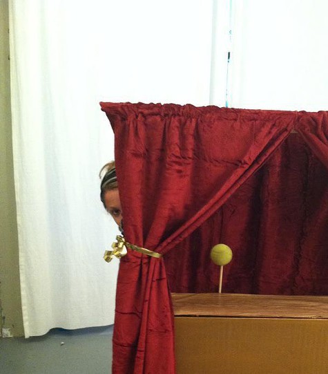 Artist Erica Gangsei plays in her Puppet Laboratory Artist Erica Gangsei plays in her Puppet Laboratory