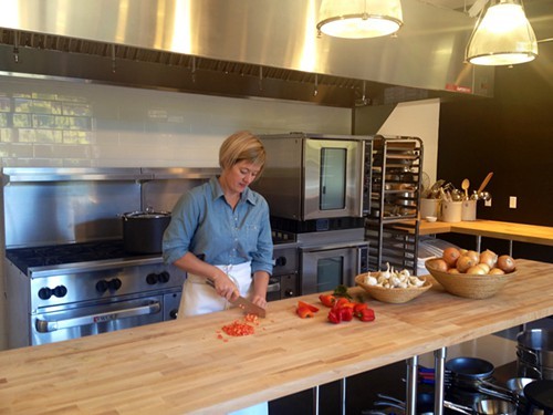 Tasha DeSorio, at work in her brand new prep space at The Berkeley Kitchens.