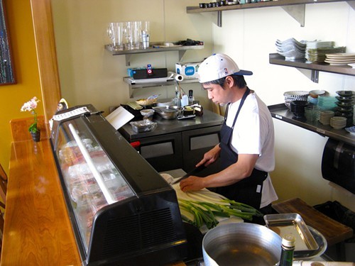 Chef Chikara Ono, at work at B-Dama. Chef Chikara Ono, at work at B-Dama.