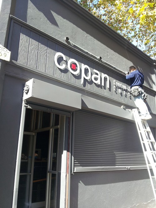 Exterior of Copan, a few days before opening.