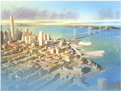 The Warriors want to build a new arena on San Franciscos waterfront near a proposed condo project that city voters overwhelmingly rejected.