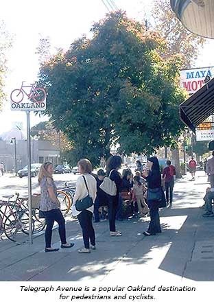 The survey found that area residents want to improve conditions for bicyclists and pedestrians on Telegraph Avenue.