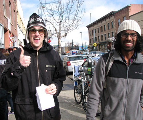 Ninety days after adults over 21 could begin buying cannabis over the counter, taxes were up and crime was down. Above, satisfied customers in Denver January 1, 2014