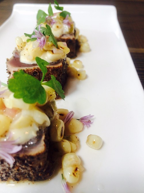 A seared tuna dish currently in development. A seared tuna dish currently in development.