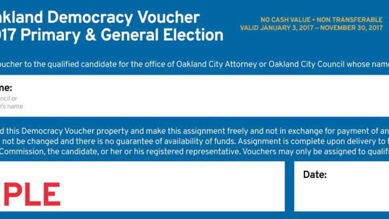 OP-ED: Oakland Should Adopt a Public Financing Model for Funding Elections