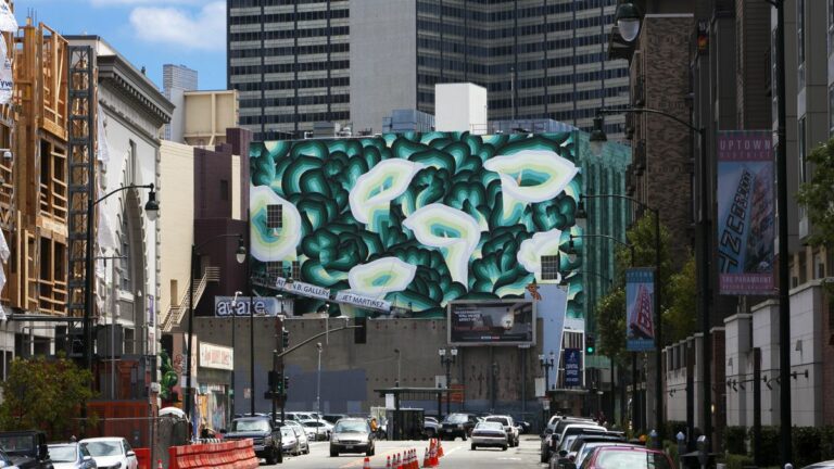 Jet Martinez Brings a Floral Green Flash to Downtown Oakland