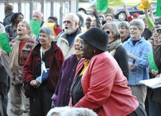 Rally Supports Libraries; Opposes Lawsuit