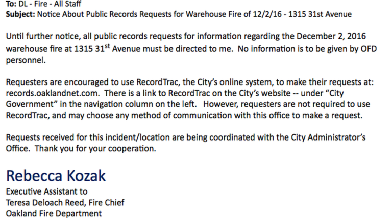 Oakland Officials Order Staff to Withhold Public Records Related to Ghost Ship Fire