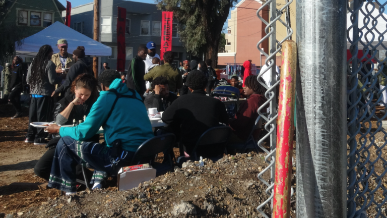 For MLK Holiday, Activists Tear Down Fence and Take Over Oakland’s St. Andrew’s Plaza in the Name of ‘Black Joy’