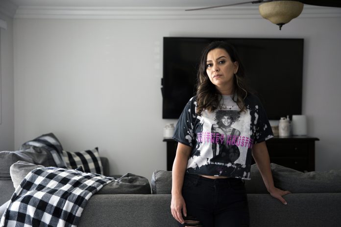 Karla Ramirez, at her home in the Los Angeles suburb of Downey, on Sept. 3, 2021. (Jenna Schoenefeld/The New York Times)