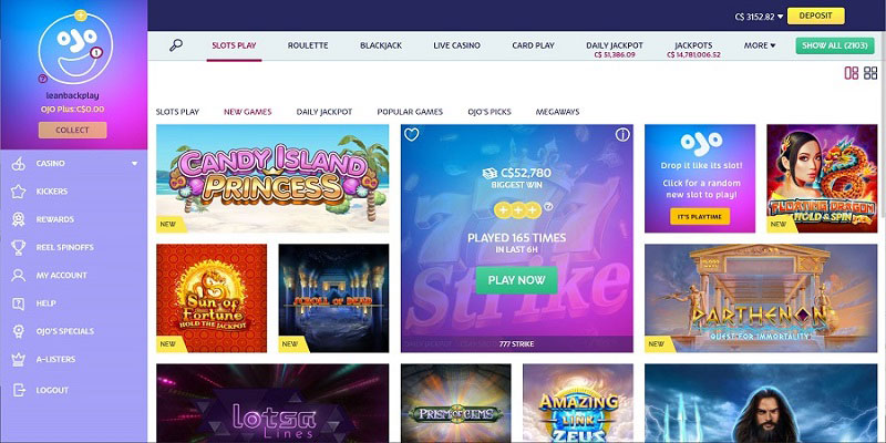 playojo slots, best online sites in canada, free spins