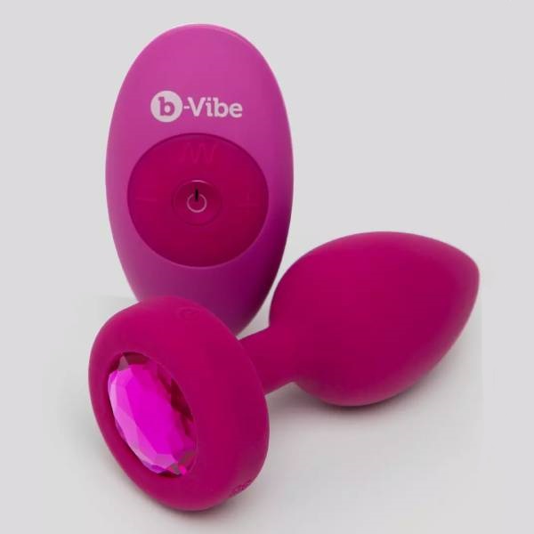 b-vibe remote control vibrator, silicone jeweled butt plug