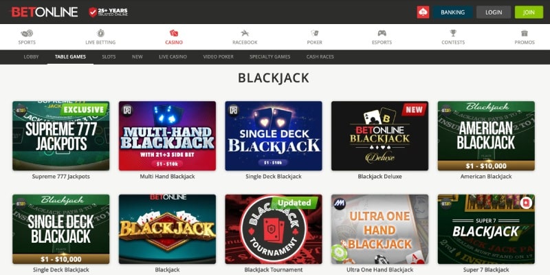 betonline casino blackjack