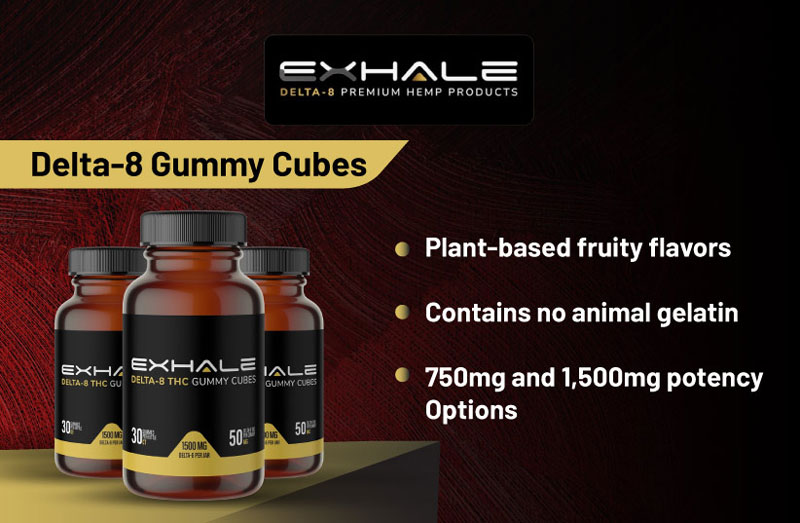 Exhale Wellness Delta-8 Gummy Cubes
